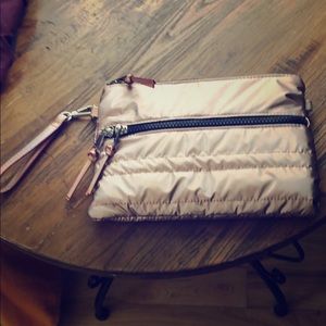 Sondra Roberts Squared Metallic Puffer bag